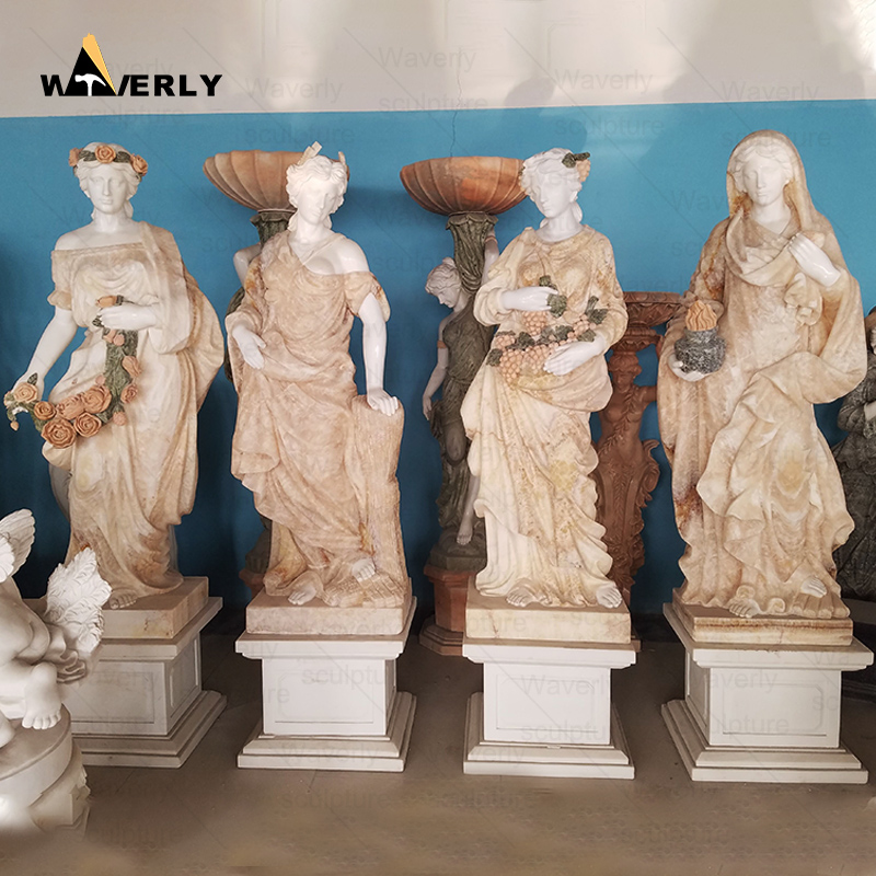 White marble four season woman sculpture CH24-112708