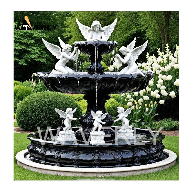 Garden Courtyard Marble Angel Sculpture Fountain MF-1128-1