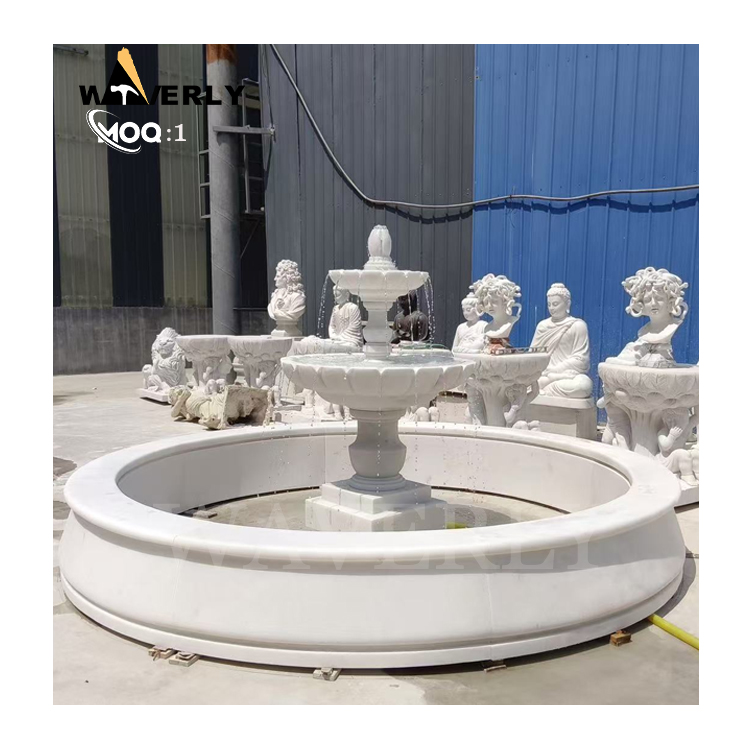 Hand Carved Natural White Marble Fountain MF-1128-9