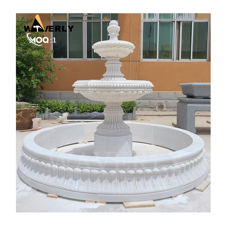 Hand Carved Natural White Marble Fountain MF-1128-9