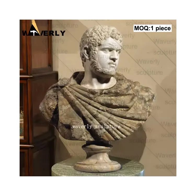 Hand Carved Marble Caracalla Bust Statue For Interior Home Decoration MF-1128-13