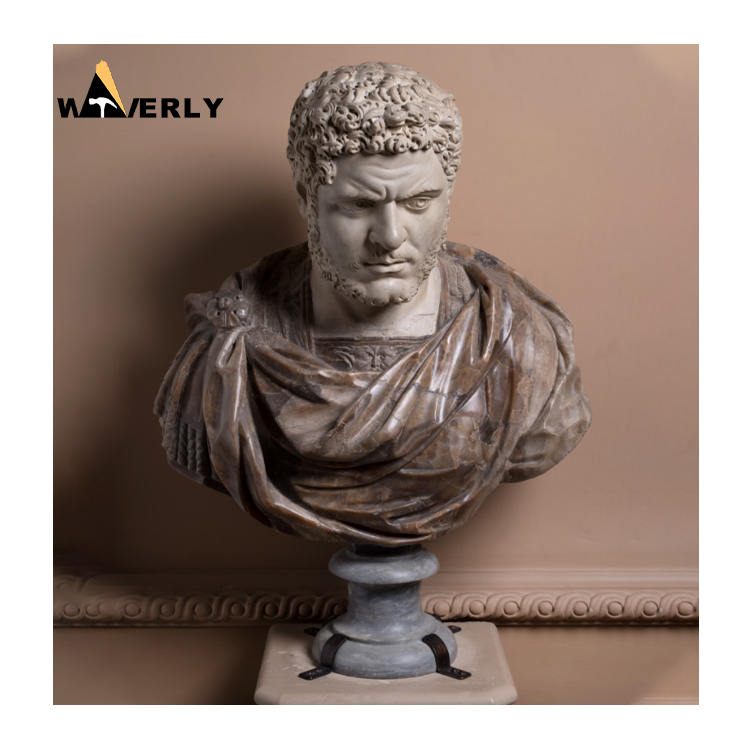 Hand Carved Marble Caracalla Bust Statue For Interior Home Decoration MF-1128-13