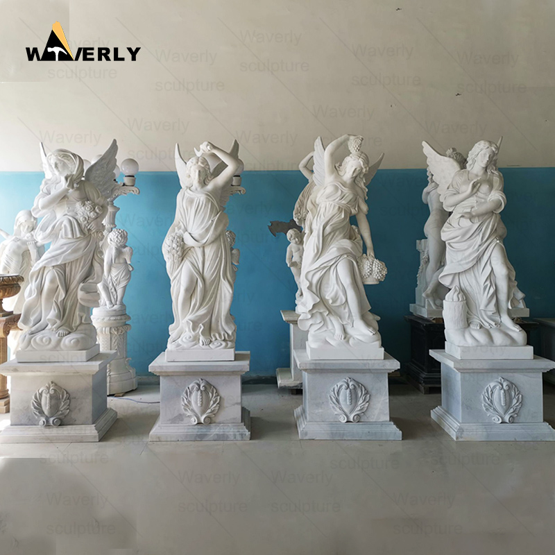 Garden marble angel four season lady sculpture price CH24-112803