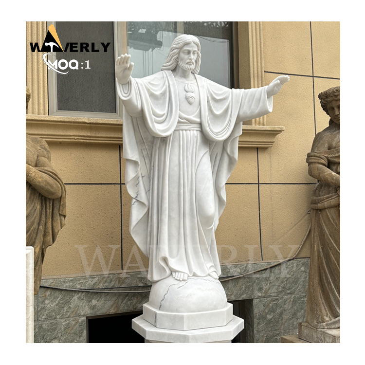 Hand Carved Marble Jesus Sculpture in Christian Church MF-1128-18