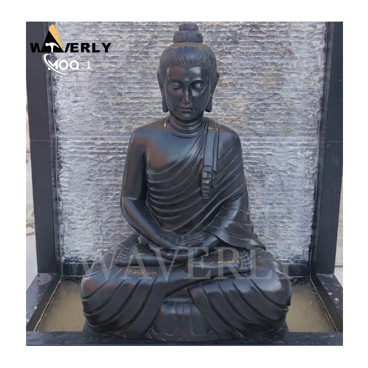 Home Decor Black Marble Buddha Statue Wall Fountain MF-1128-25