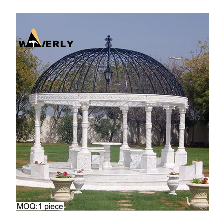 Hand Carved Greek Style Outdoor Marble Gazebo MF-1128-27