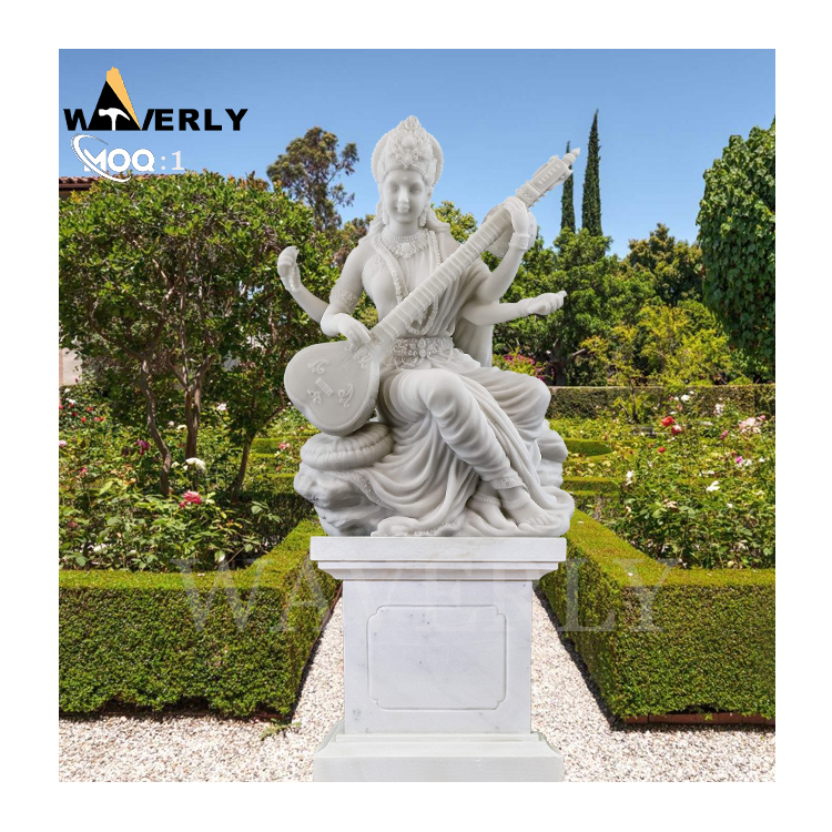 Hindu God Statue Marble Saraswati Statue MF-1128-28