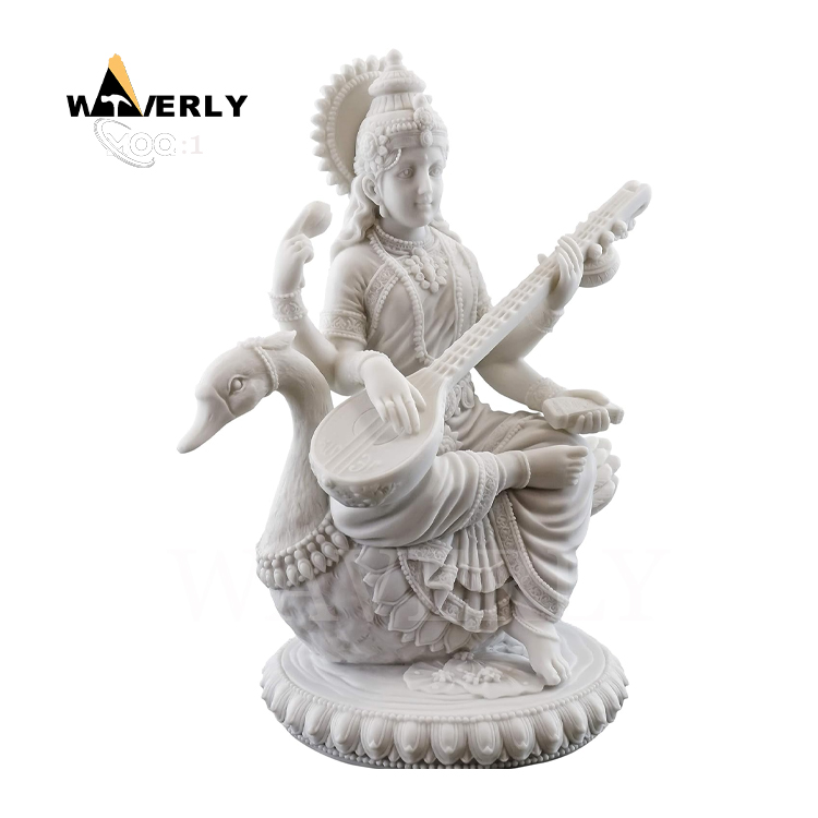 Hindu God Statue Marble Saraswati Statue MF-1128-28