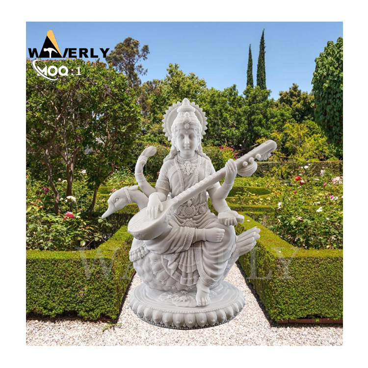 Custom Size Design Marble Saraswati Sculpture MF-1128-29