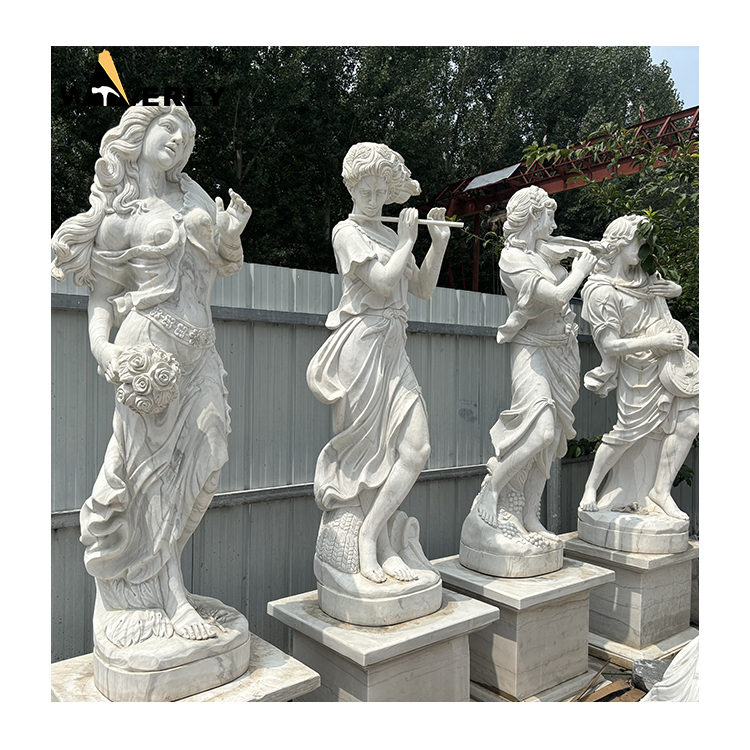 Hand carved Courtyard Landscape Marble Four Seasons Statue MF-1202-2