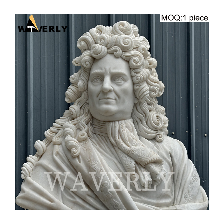 Hand Carved Marble Louis XIV Bust Statue e MF-1202-5