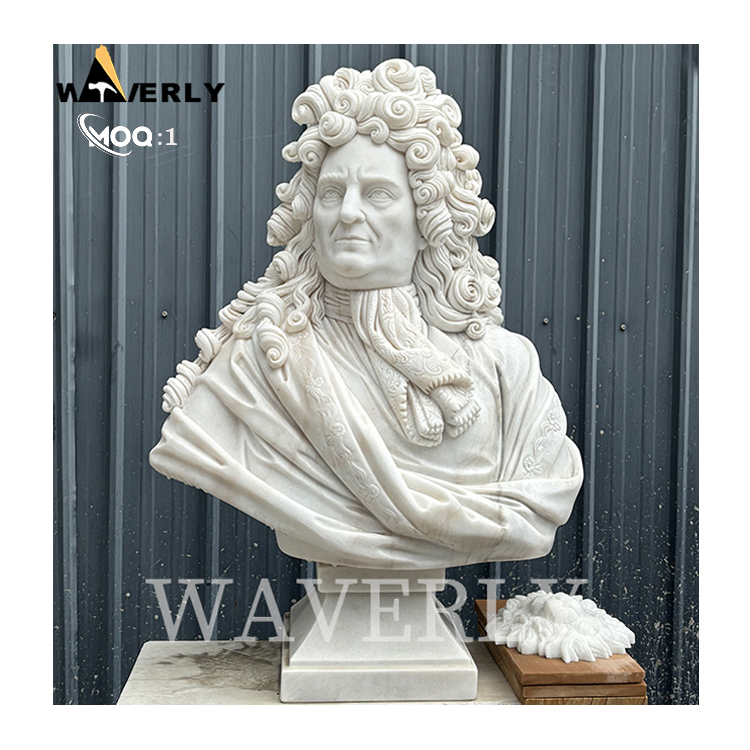 Hand Carved Marble Louis XIV Bust Statue e MF-1202-5