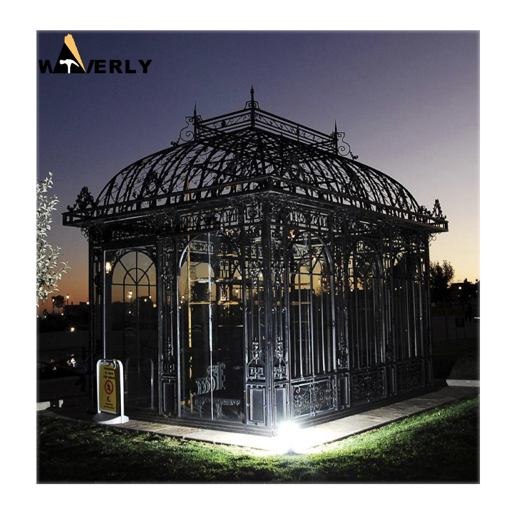 Landscape Decor White Cast Iron Gazebo  MF-1202-8