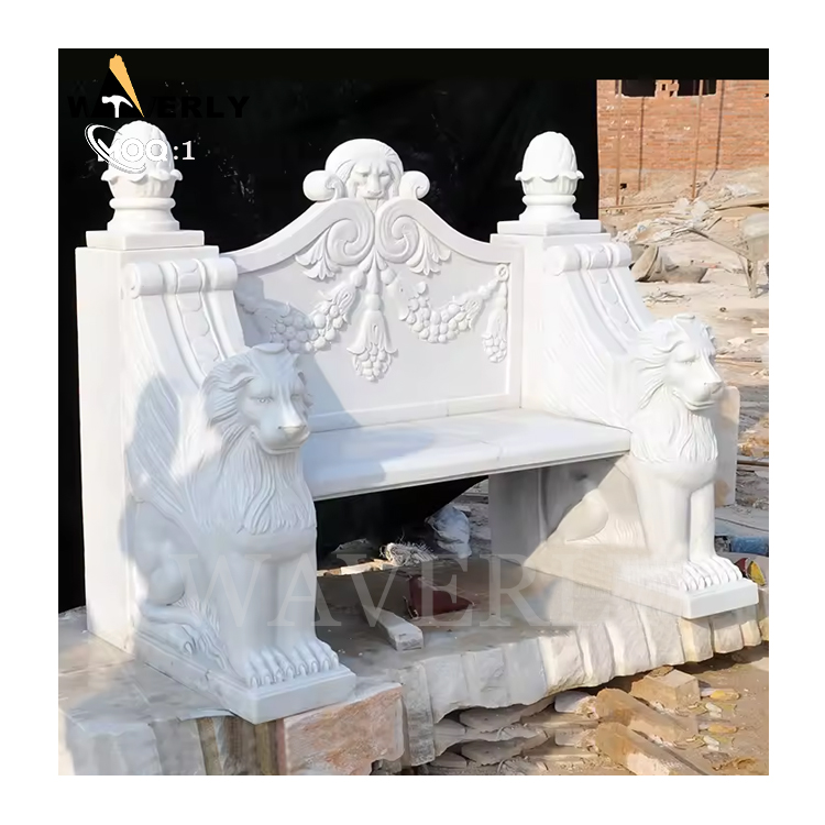 Garden Yard Art Marble Statue Bench  MF-1202-14