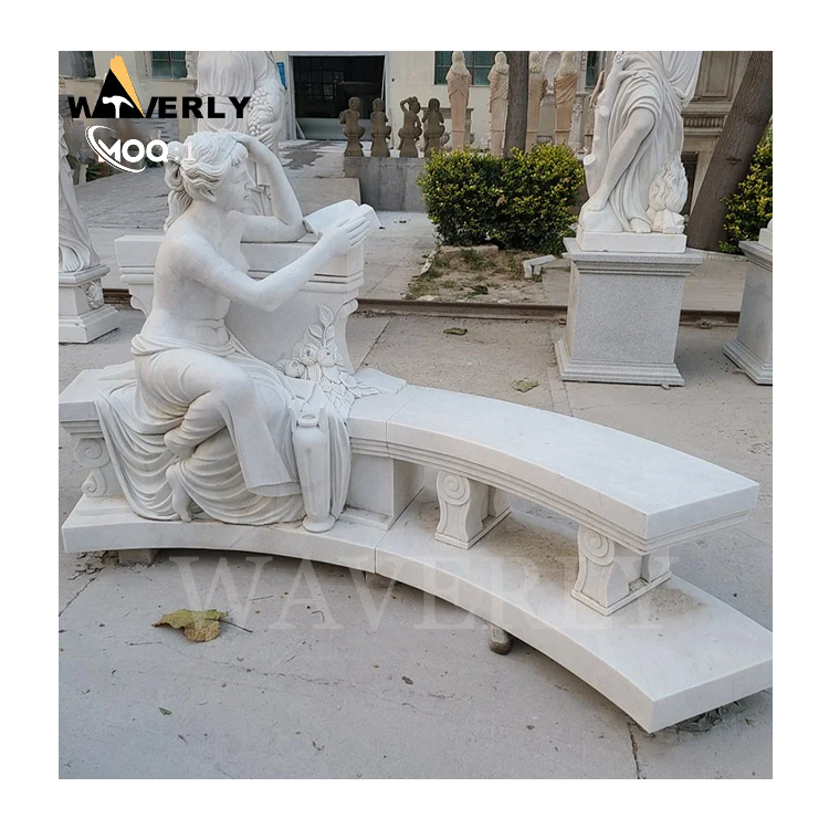 Garden Yard Art Marble Statue Bench  MF-1202-14