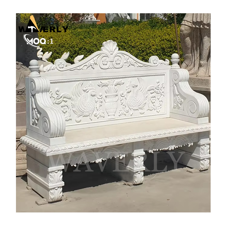 Garden Yard Art Marble Statue Bench  MF-1202-14