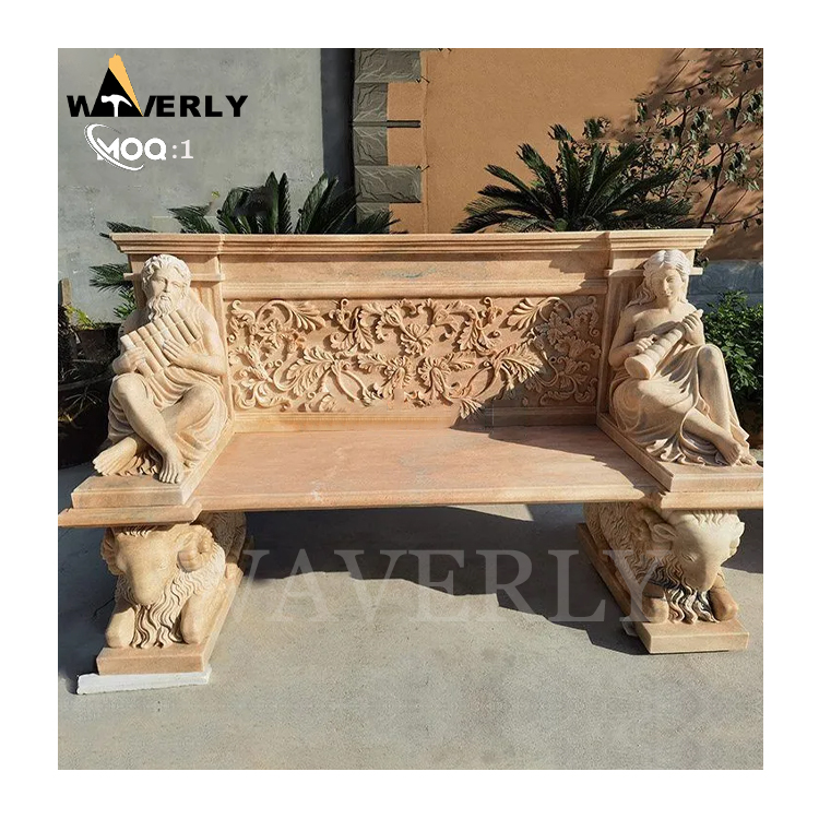 Garden Yard Art Marble Statue Bench  MF-1202-14