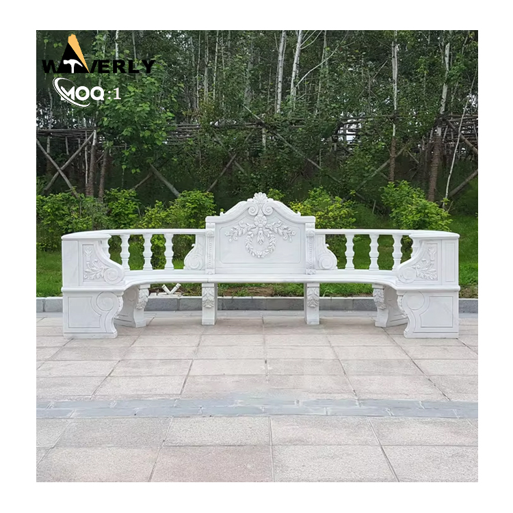 Hand Carved Large Marble Bench  MF-1202-18