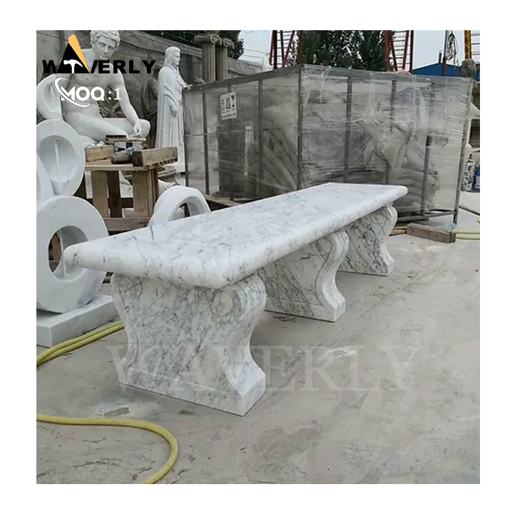 Hand Carved Villa Garden Decoration Marble Bench  MF-1202-20