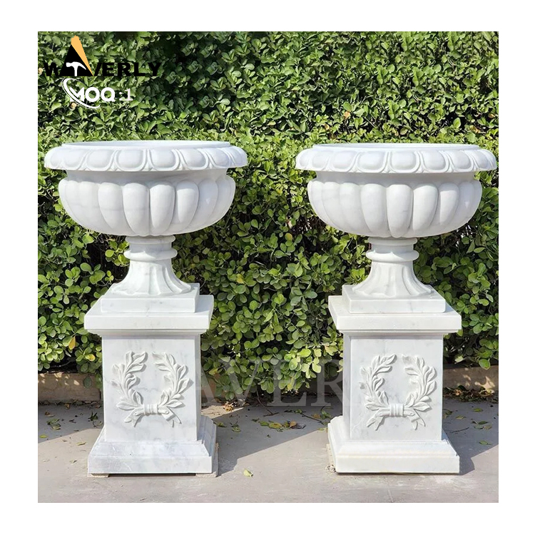 Custom Design Patio Landscape Marble Flower Pot  MF24-1203-2