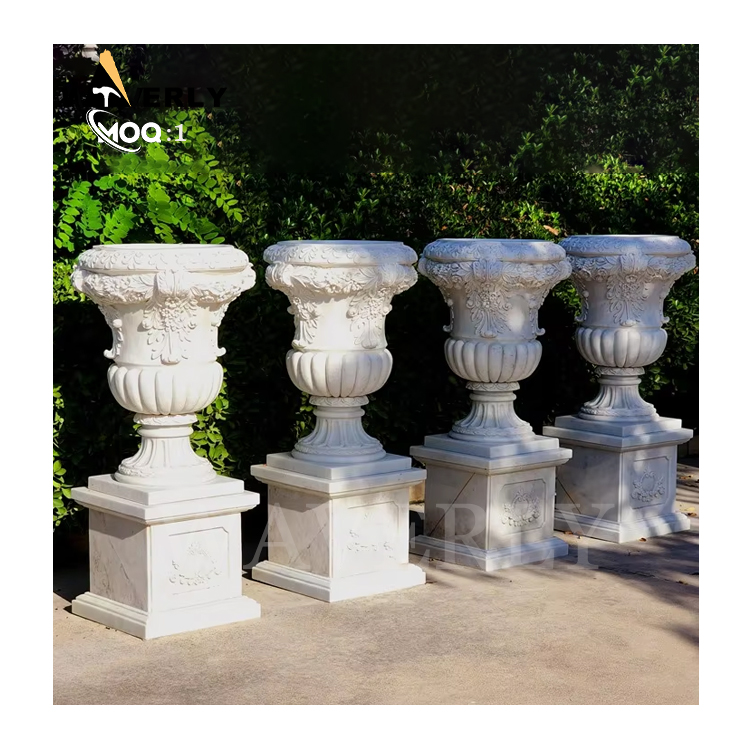 Custom Design Garden Courtyard Marble Flower Pots  MF24-1203-3