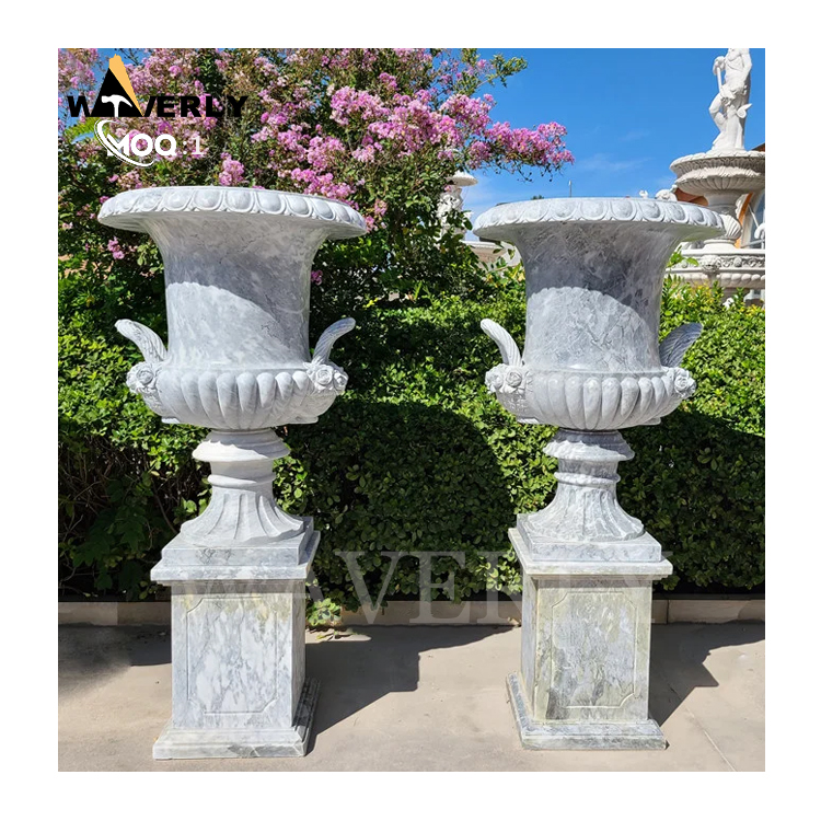 Custom Design Garden Courtyard Marble Flower Pots  MF24-1203-3