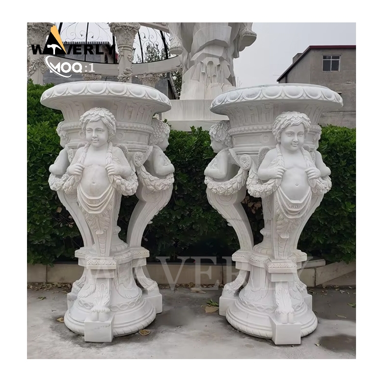 Custom Design Garden Courtyard Marble Flower Pots  MF24-1203-3