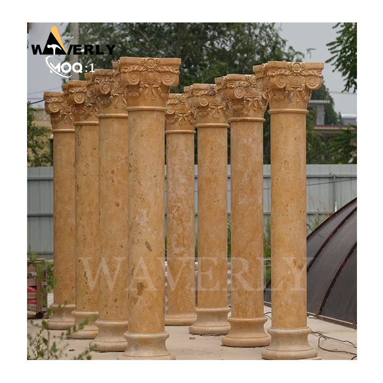 High-Quality Sunset Red Marble Column  MF24-1203-14