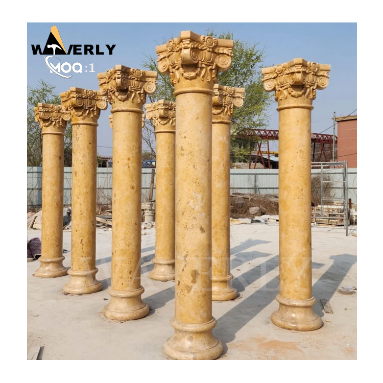 High-Quality Sunset Red Marble Column  MF24-1203-14