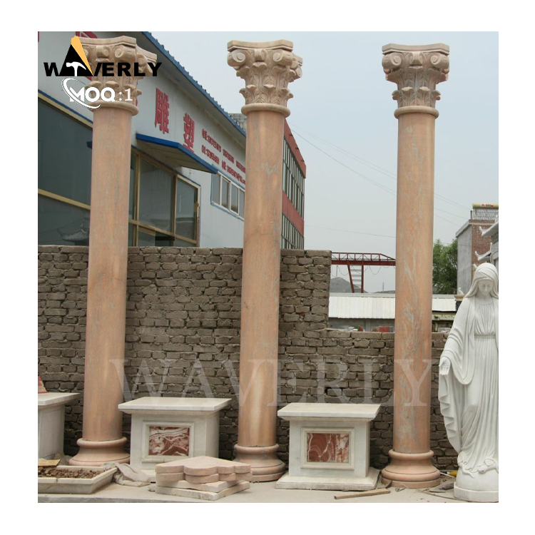 High-Quality Sunset Red Marble Column  MF24-1203-14