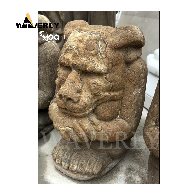 Custom Design Courtyard Entrance Limestone Antique Statue  MF24-1206-9