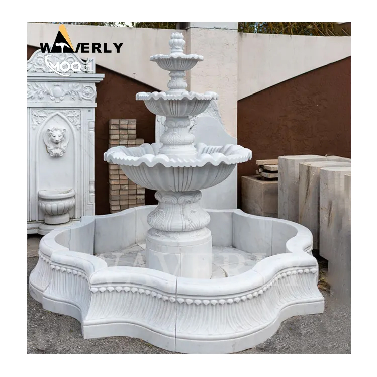 European Modern White Marble Fountain  MF24-1209-3