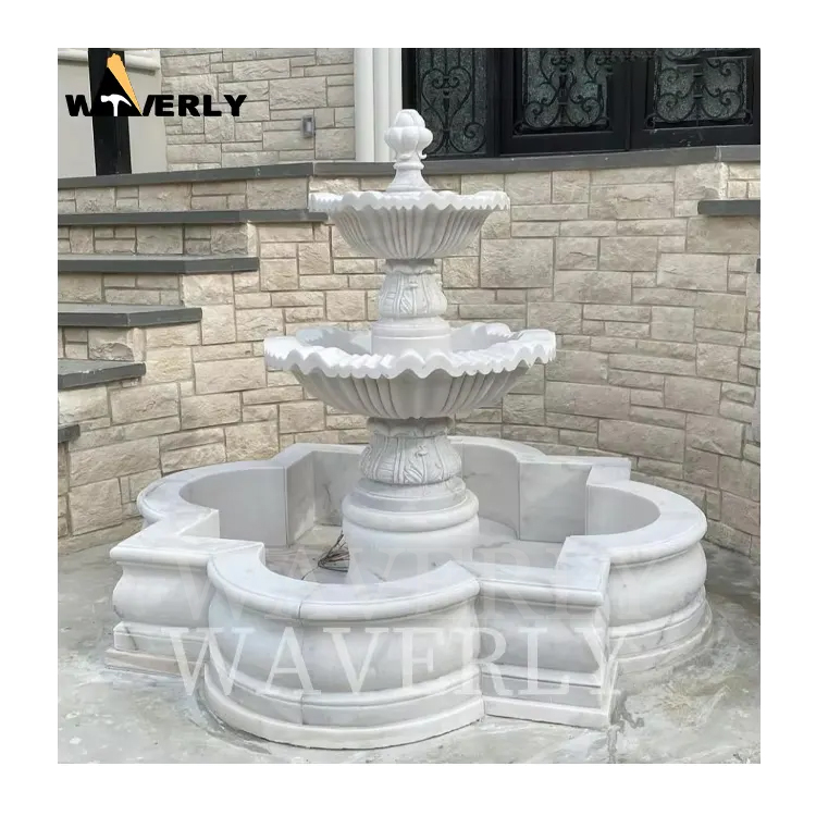 European Modern White Marble Fountain  MF24-1209-3