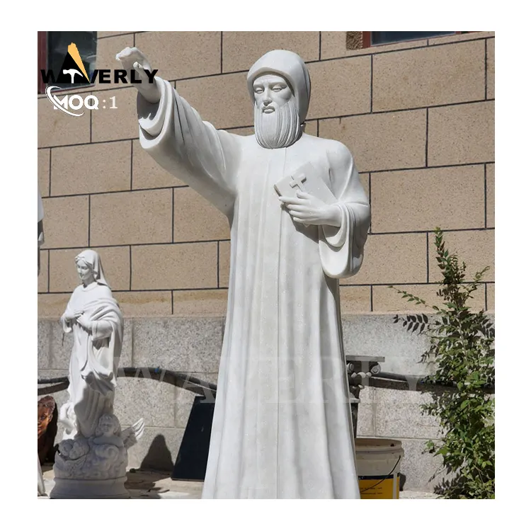 Life Size Marble Church Saint Charbel Statue  MF24-1209-6