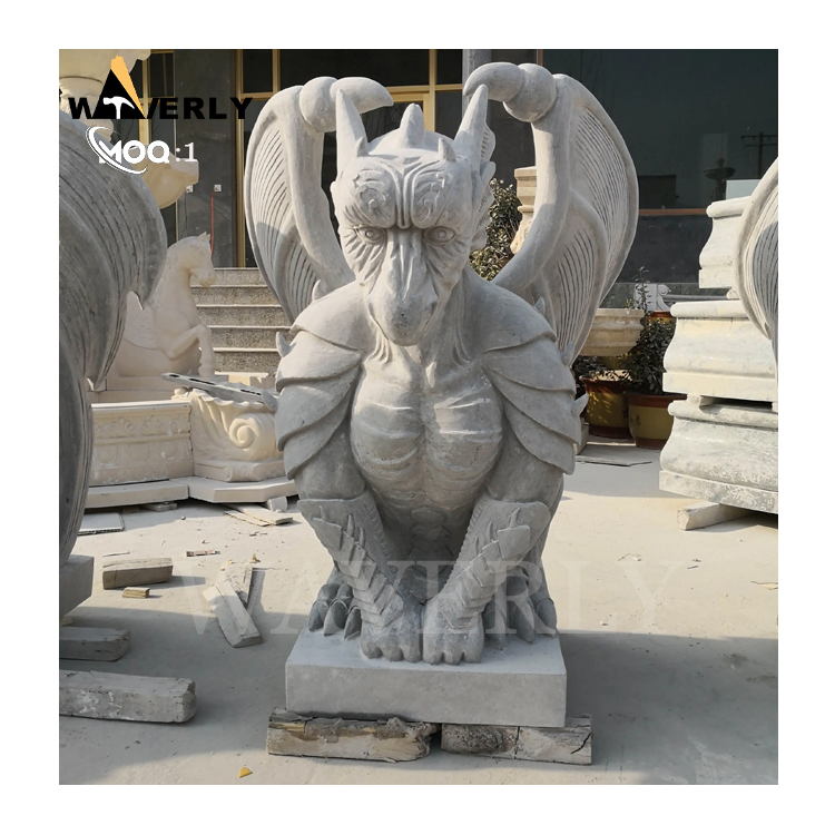 Hand Carved Outdoor Marble Gargoyle Statue  MF24-1210-1