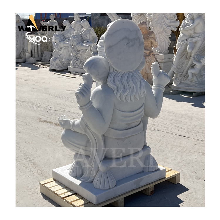 Garden Temple Decor Marble Ganesha Statue  MF24-1210-2