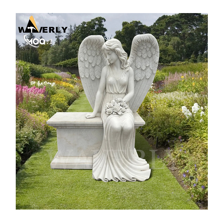 Hand Carved Cemetery Angel Statues Headstones  MF24-1217-2