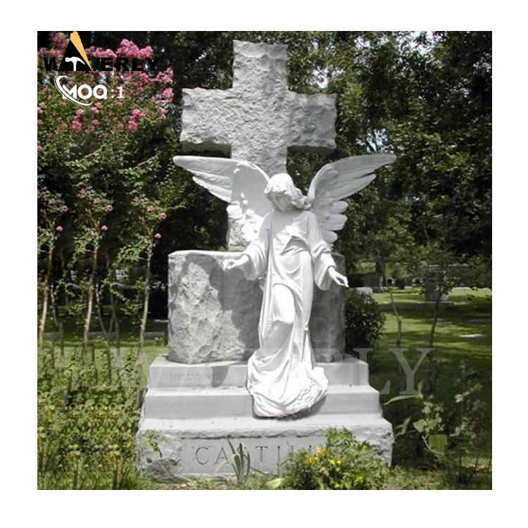 Luxury Tombstones And Monuments Marble Cemetery Angel Statues MF24-1217-8