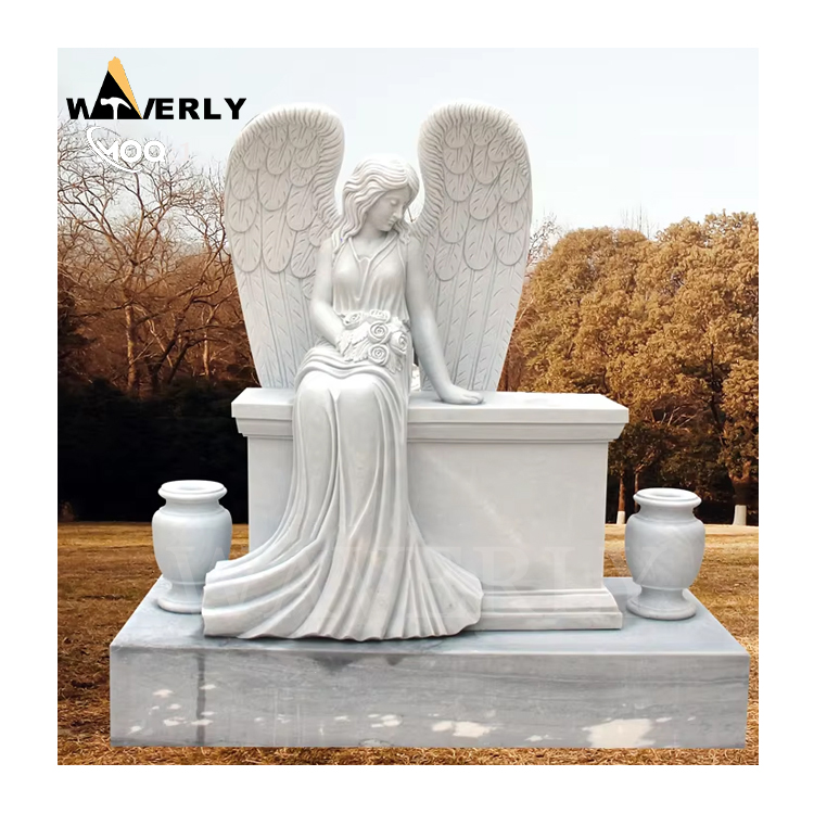 Stone Memorial Gravestone Marble Cemetery Angel Statues MF24-1217-15