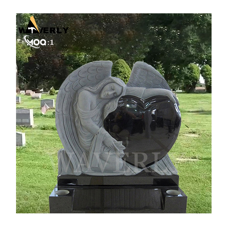 Heart Shaped Headstones Granite Cemetery Angel Statues MF24-1218-3