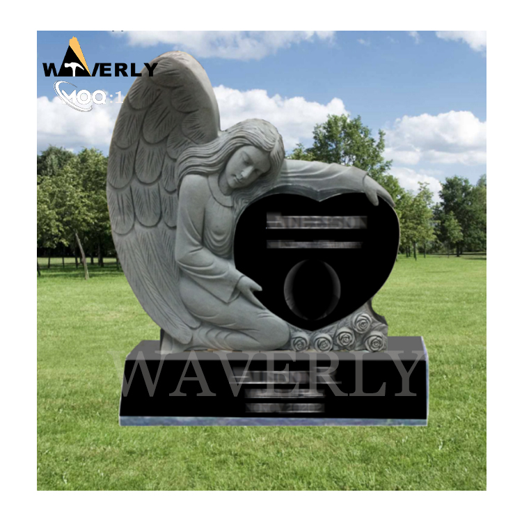 Heart Shaped Headstones Granite Cemetery Angel Statues MF24-1218-3