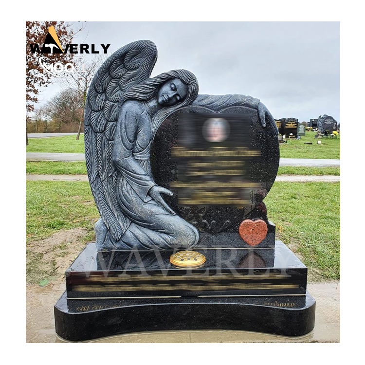 Heart Shaped Headstones Granite Cemetery Angel Statues MF24-1218-3