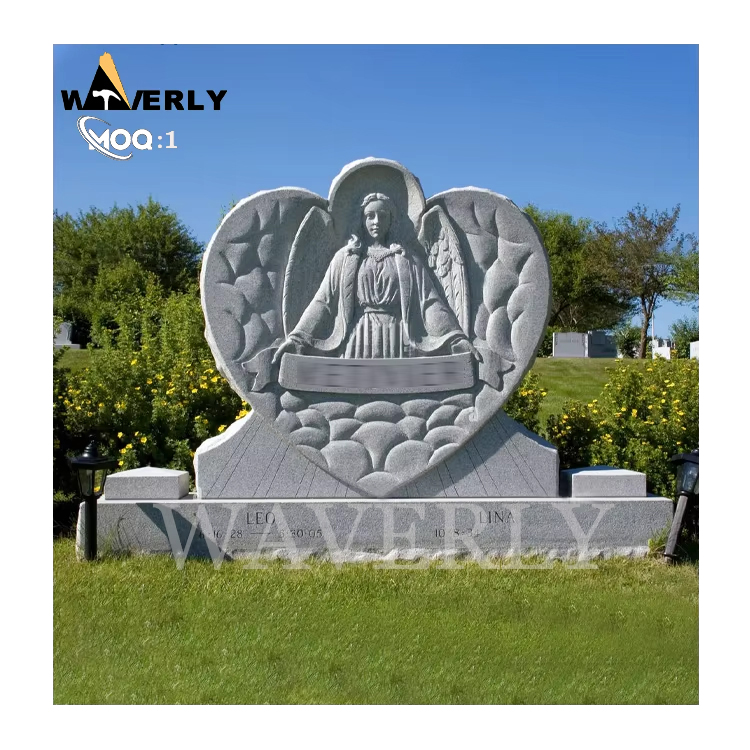 Stone Memorial Gravestone Granite Cemetery Angel Statues MF24-1218-4