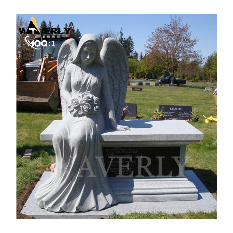 Stone Tombstones And Monuments Wholesale Granite Angel Memorial Bench MF24-1218-6