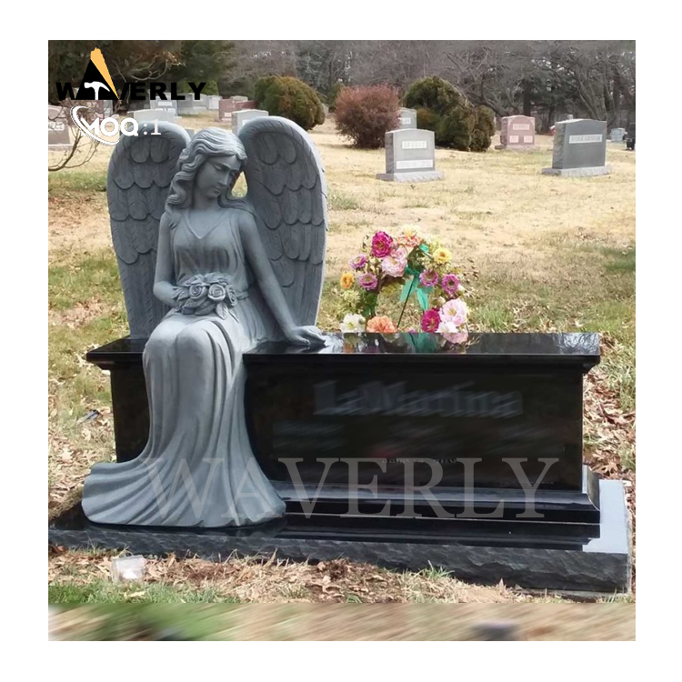 Stone Tombstones And Monuments Wholesale Granite Angel Memorial Bench MF24-1218-6