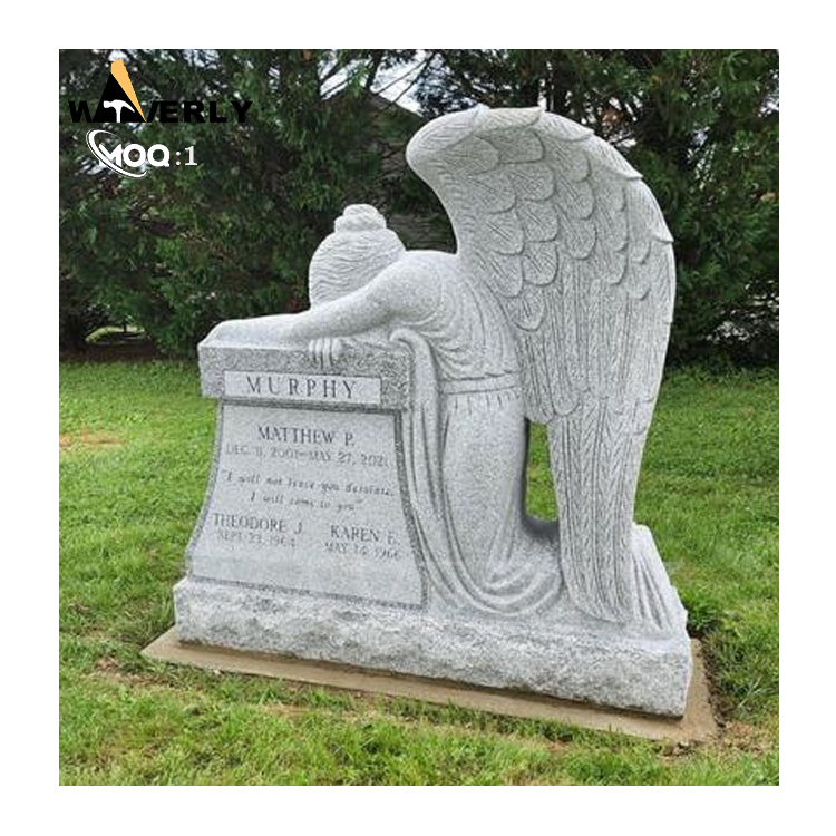 Hand Carved Granite Weeping Angels Headstones MF24-1218-8