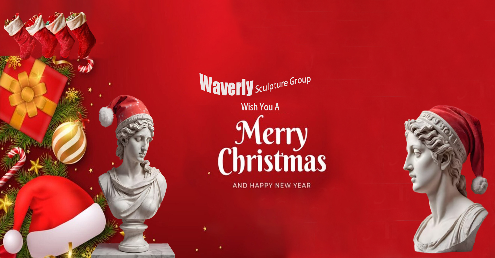 "Waverly Sculpture Group" Wish You A Merry Christmas And Happy New Year